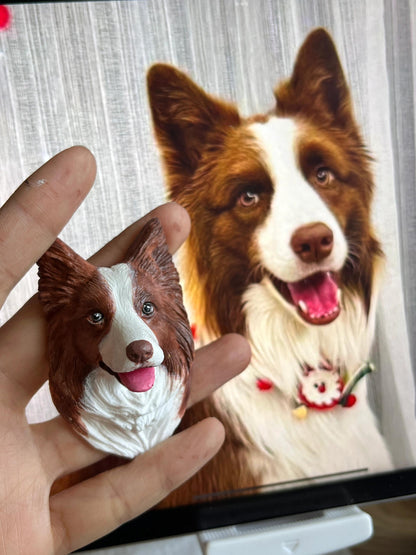 Custom Pet Head Figurine Magnet