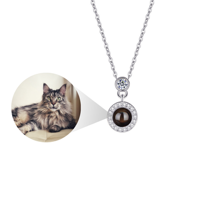 Personalized Photo Diamond Circle Necklace