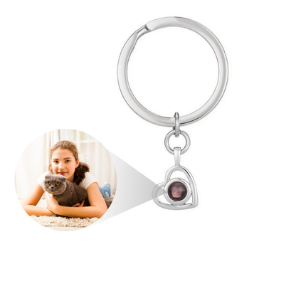 Personalized Photo Heart Keychain